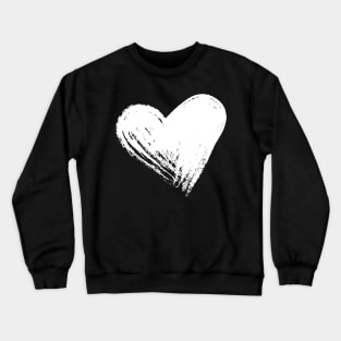 White heart, chalk drawing Crewneck Sweatshirt